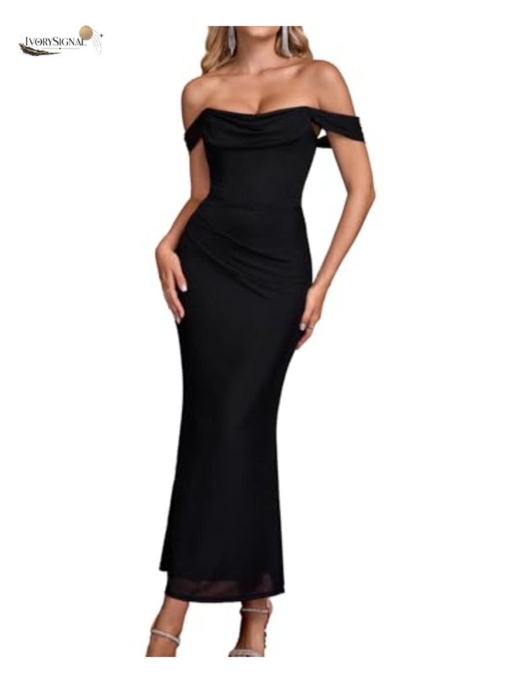 Off the Shoulder Corset Formal Maxi Dress Wedding Guest Cocktail